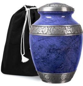 Purple Polished Aluminum Decorative Cremation Urn, Packaging Type : Thermocol Box