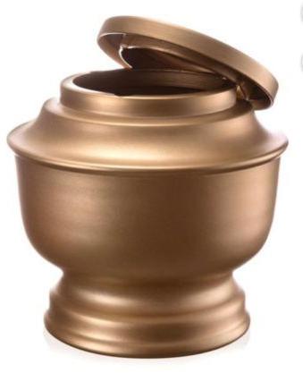 Polished Aluminum Golden Cremation Urn, for Home Decor, Human Ashes, Pattern : Plain