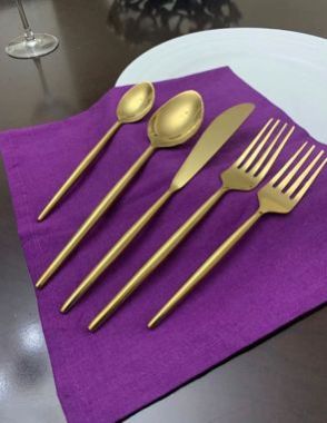 Polished Stainless Steel Golden Cutlery Set, for Kitchen, Style : Modern
