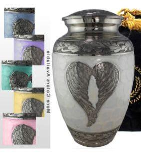 Polished Aluminum Loving Angel Cremation Urn, for Human Ashes, Style : Modern