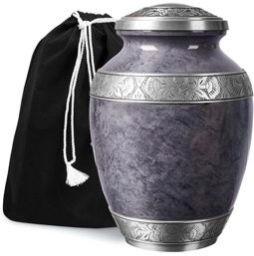 Polished Brass Purple Cremation Urn, for Home Decor, Human Ashes, Style : Modern