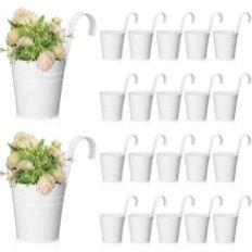 Single Hook White Railing Planter