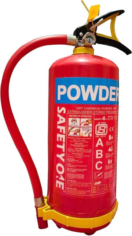 Light Red Cylindrical Mild Steel Fire Extinguisher, for Hospitals, Gas Type : Dry Chemical Powder