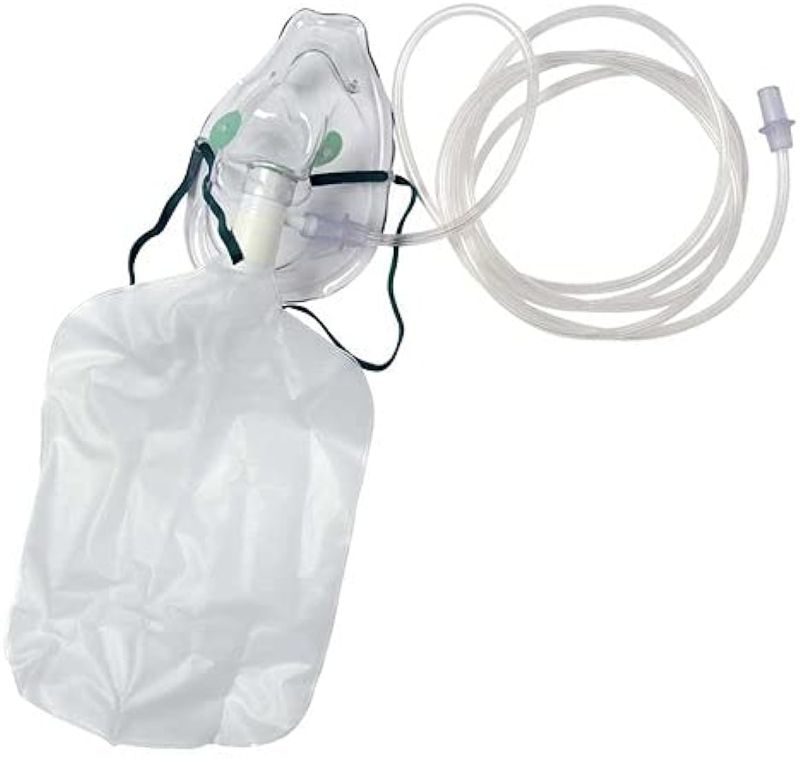 Transparent PVC High Concentration Oxygen Mask, for Clinical Use, Hospital Use, Pattern : Plain