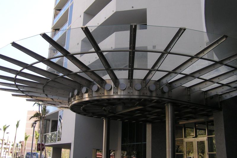 Konnect infratech Polished Plain glass canopy, for Industrial, Residential.Commercial