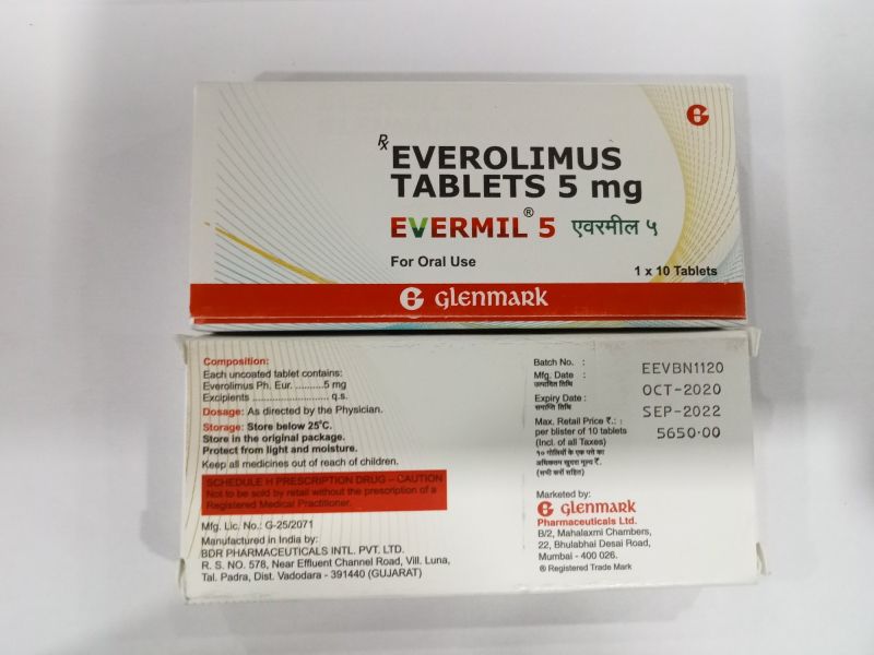 Solid Tablets Everolimus 5 Mg, For Hospital, Personal, Packaging Type : Box
