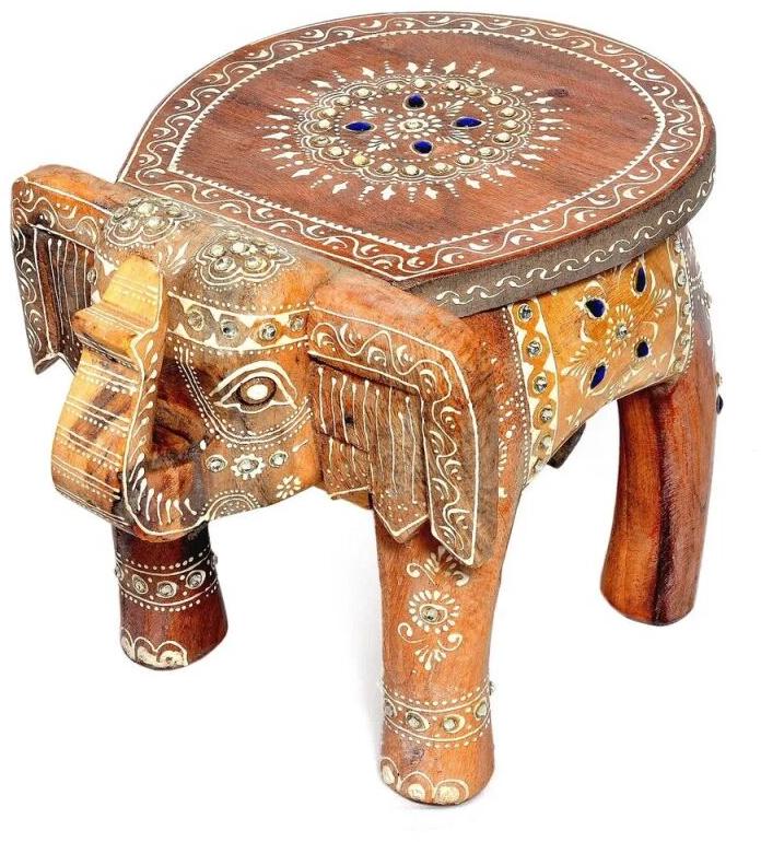 Wooden Elephant Stool, for Home