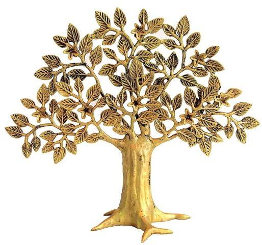 8.5x3x9 Inch Brass Decorative Kalpavriksha Tree