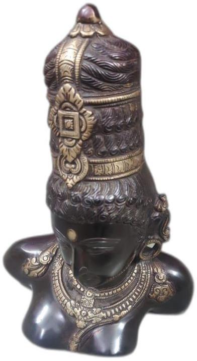 Brass Goddess Parvati Head Statue