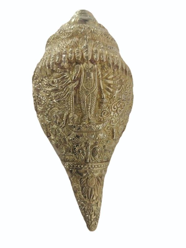 Polished Brass Vishnu Shankh, for Worship Use, Feature : Attractive Pattern, Durable, Fine Finished