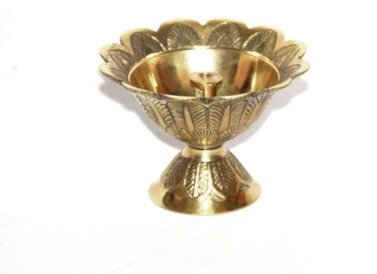 Golden Pack of 10 Brass Diya, for Pooja, Feature : Corrosion Proof, Fine Finishing