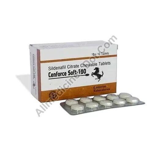 Cenforce Soft 100mg Chewable Tablet, Packaging Type : Box