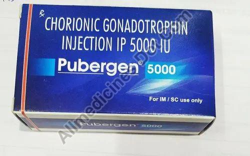 Pubergen 5000IU Injection, Packaging Type : Vial