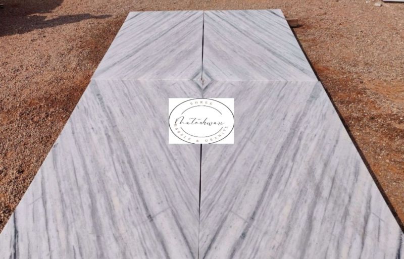 Square Polished Cross White Marble Slab, for Construction, Pattern : Plain
