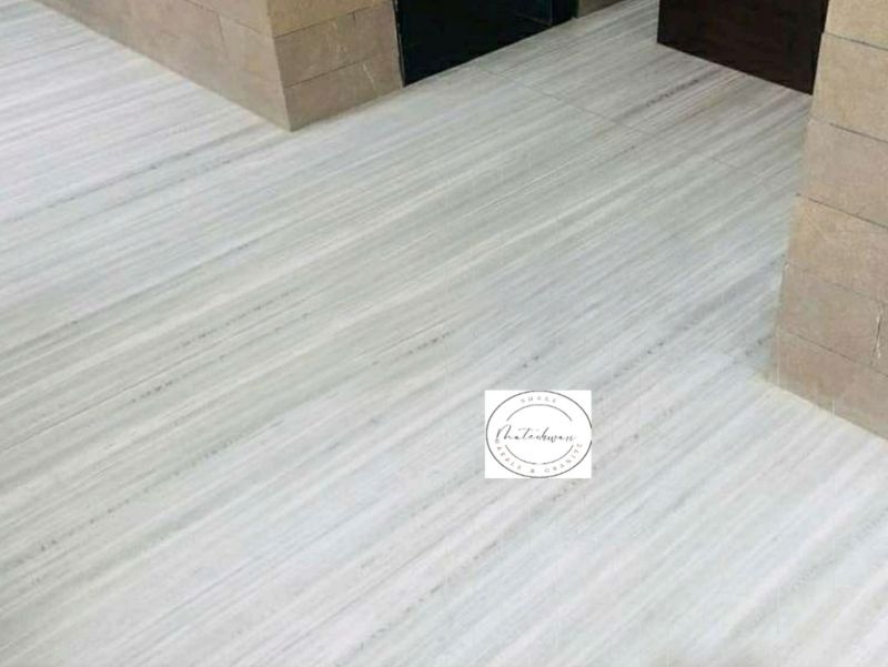 Straight White Marble Slab