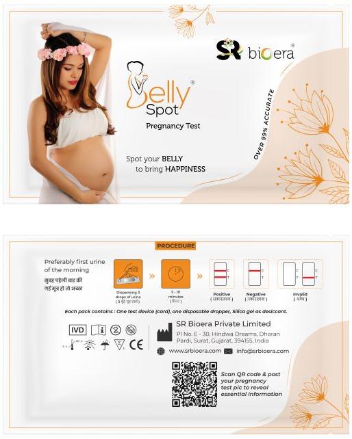 SR Bioera Plastic Belly Spot Pregnancy Test, for Clinical, Home Purpose, Hospital