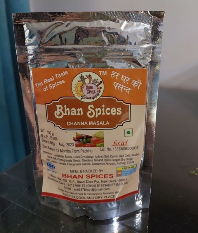 Bhan Spices Chana Masala Powder, Certification : FSSAI Certified