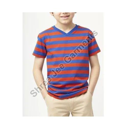 Boys V Neck T- Shirt, Size : 01 to 10 Year