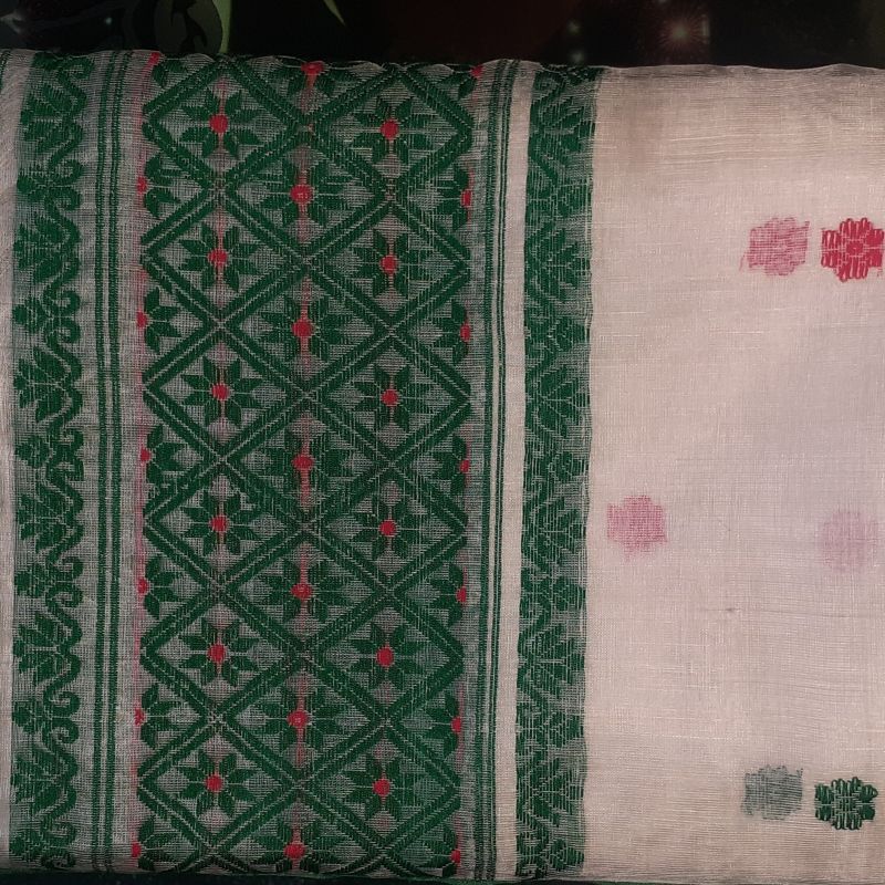 Printed Cotton Noni Pat Sador Assamese, Age Group : Adults