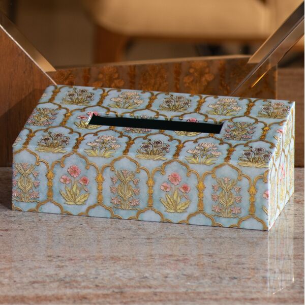 Rectangle Luxehome Acrylic wood tissue holder, Size : 11.55*6.4*4.25 Inch