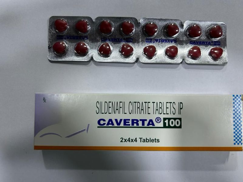 Caverta 100mg Tablets, for Erectile Dysfunction, Packaging Type : Blister