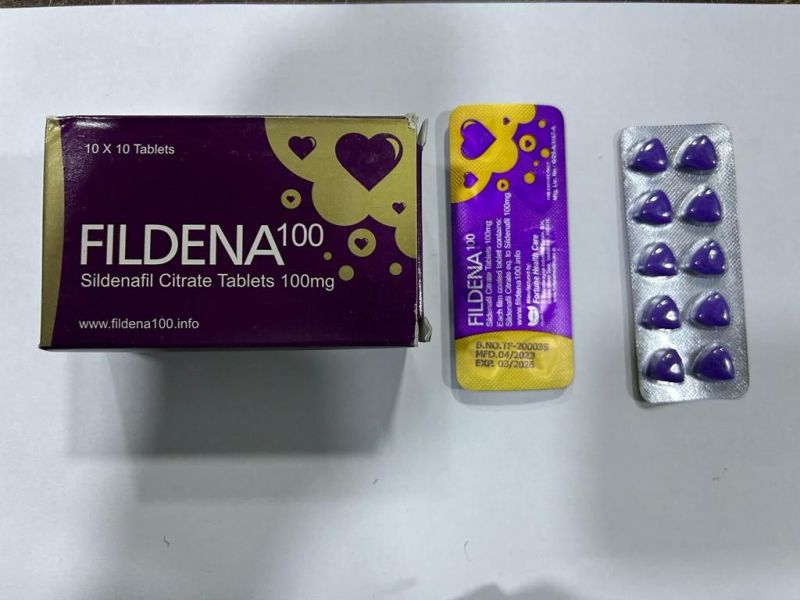 Fildena 100mg Tablets, for Erectile Dysfunction, Packaging Type : Blister
