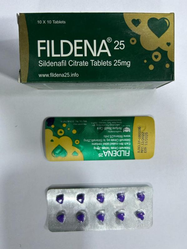 Fildena 25mg Tablets, for Erectile Dysfunction, Packaging Type : Blister