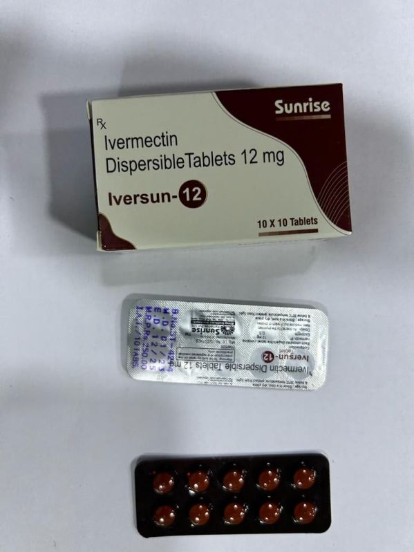Iversun 12mg Tablets, for skin, eyes, Composition : Ivermectin