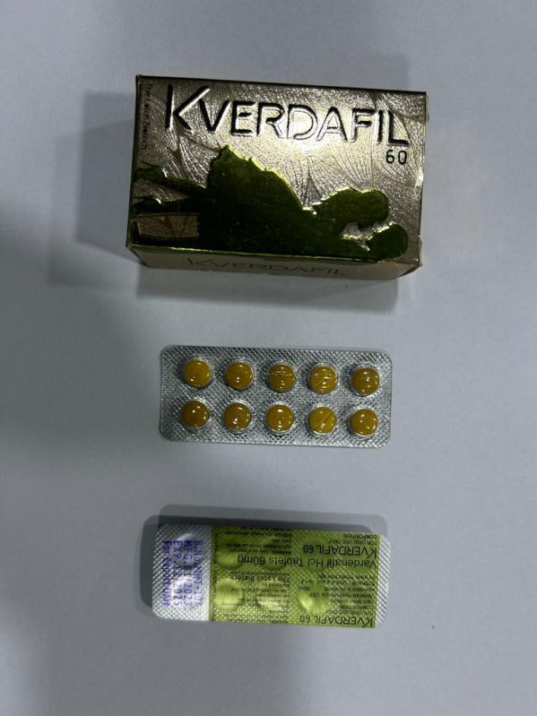 Kverdafil Vardenafil HCL 60mg Tablets, for Erectile Dysfunction, Packaging Type : Blister