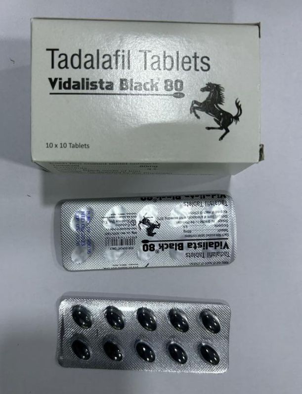 Vidalista Black 80mg Tablets, for Erectile Dysfunction, Packaging Type : Blister