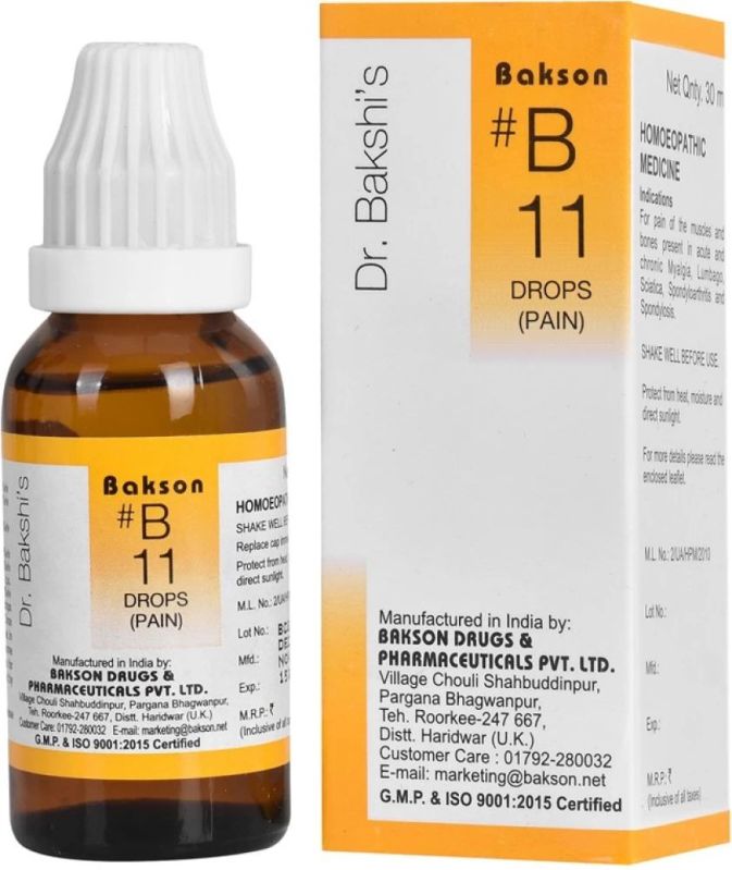 Bakson B11 Pain Drops At Best Price In Delhi | Delite Streme