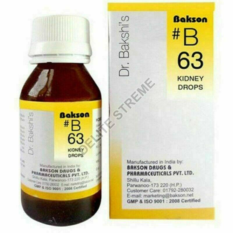 Bakson B63 Kidney Drops, Packaging Size : 30ml