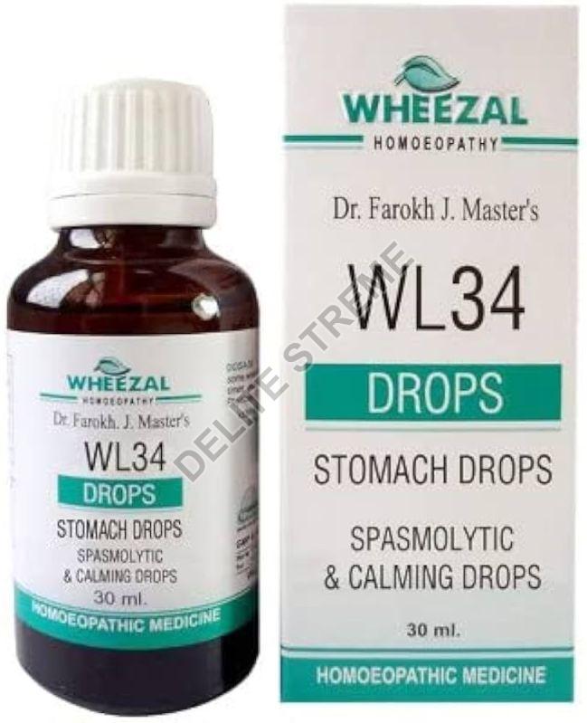 Wheezal WL34 Stomach Drops, Packaging Size : 30ml