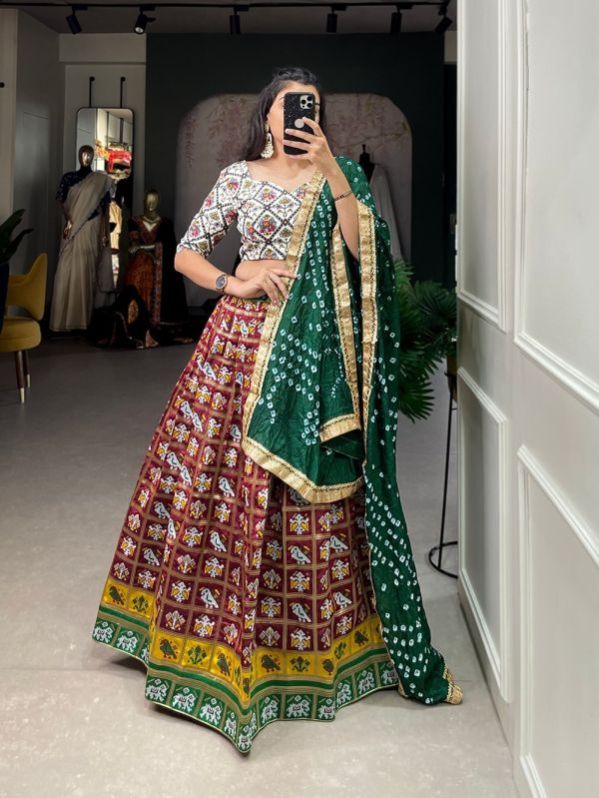 Jacquard Silk Patola Print Lehenga Choli