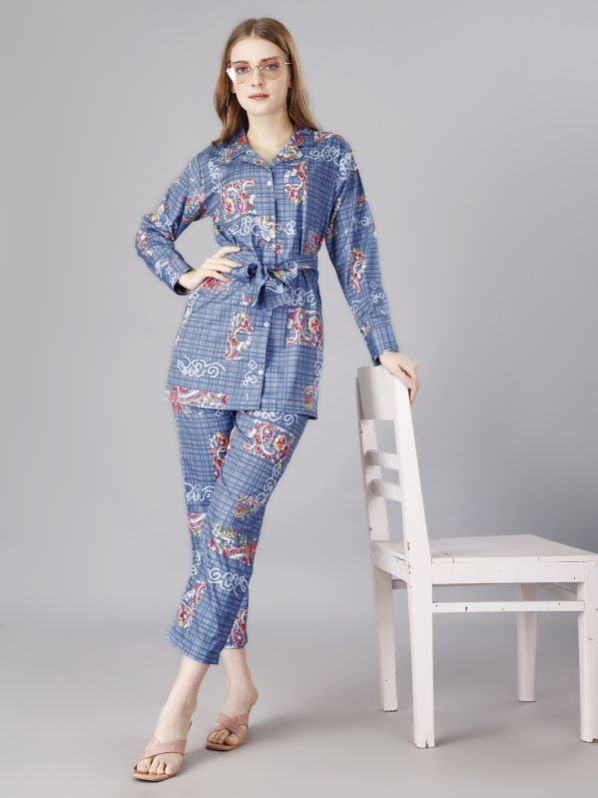 Ladies Printed Cotton Blend Co-Ord Set