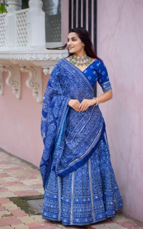 Vaishali Silk Printed Bandhani Lehenga Choli