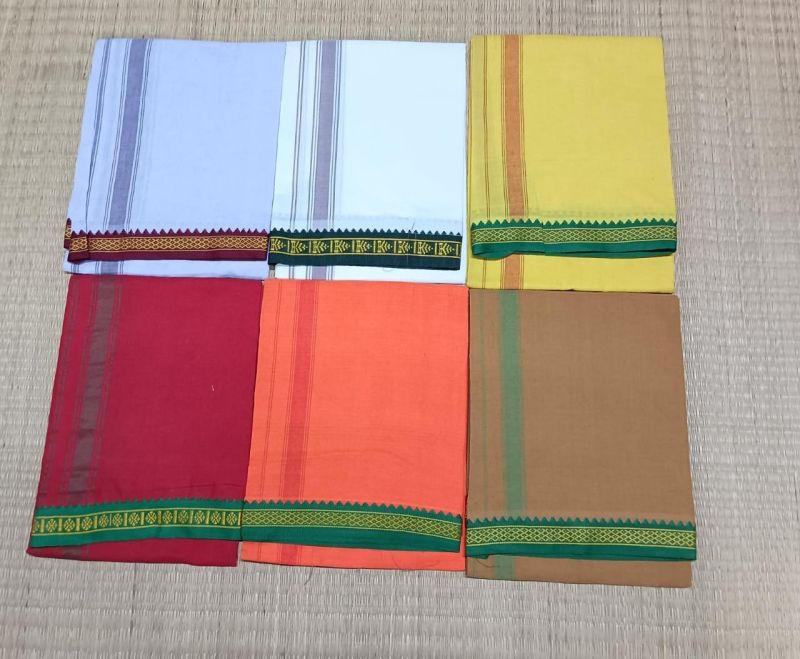 Plain Colored Cotton Dhoti, for Festival Wear, Gender : Male