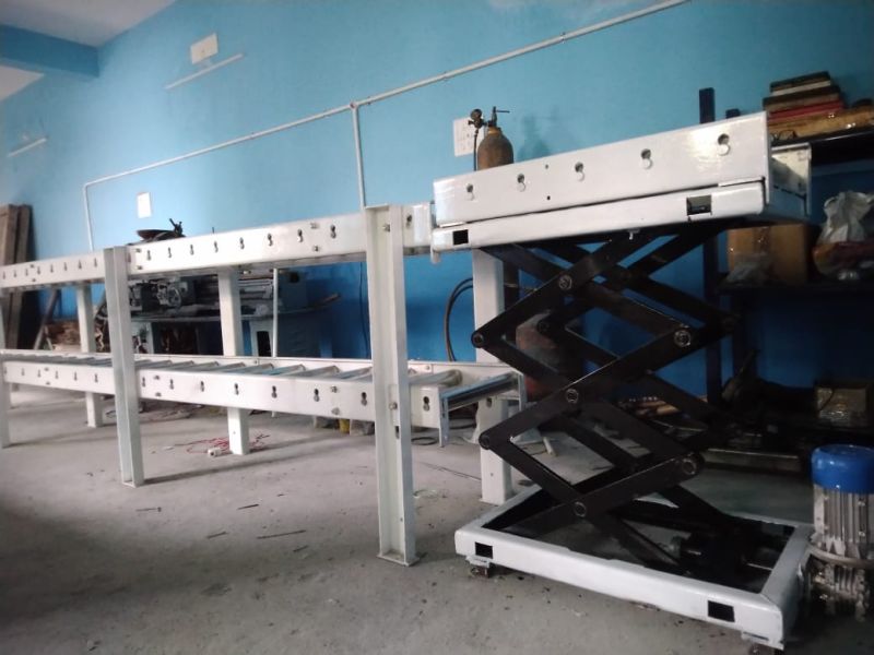 Movable scissor lift table roller conveyors, Lifting Capacity : 0-1ton