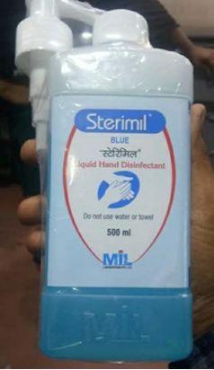 Mil Sterimil Liquid Hand Disinfectant, Packaging Type : Bottle