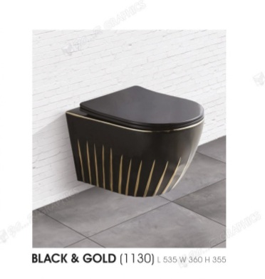 Black & Gold (1130) Water Closet, For Toilet Use, Size : Standard