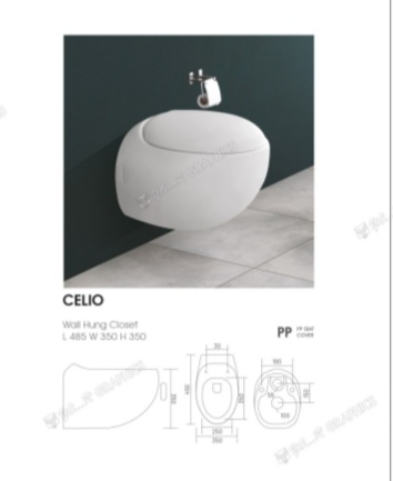 White iceberg Ceramic Celio Water Closet, for Toilet Use, Size : Standard