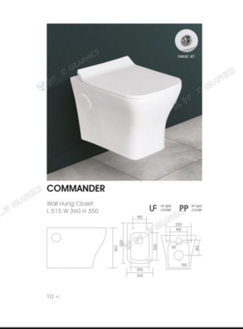 White iceberg Ceramic Commander Water Closet, for Toilet Use, Size : Standard
