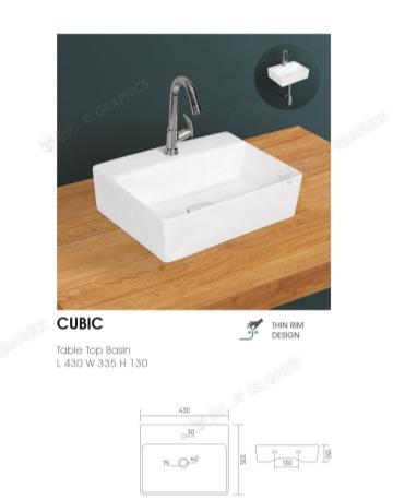 White ICEBERG Plain Polished Ceramic CUBIC WASH BASIN TT, for Home, Hotel, Restaurant, Style : Modern