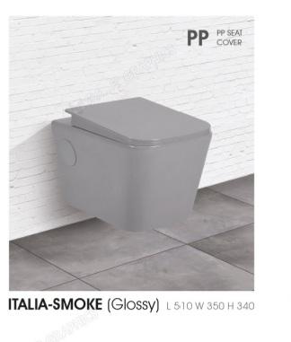 Italia Smoke (glossy) Water Closet, For Toilet Use, Size : Standard