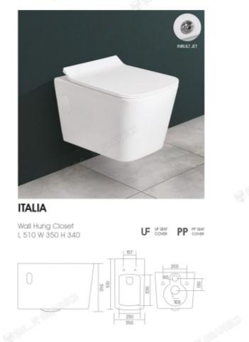 White iceberg Ceramic Italia Water Closet, for Toilet Use, Size : Standard