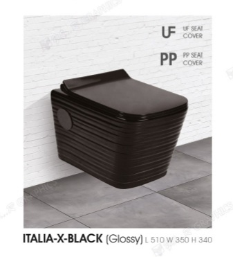 Italia - X Black Water Closet, For Toilet Use, Size : Standard