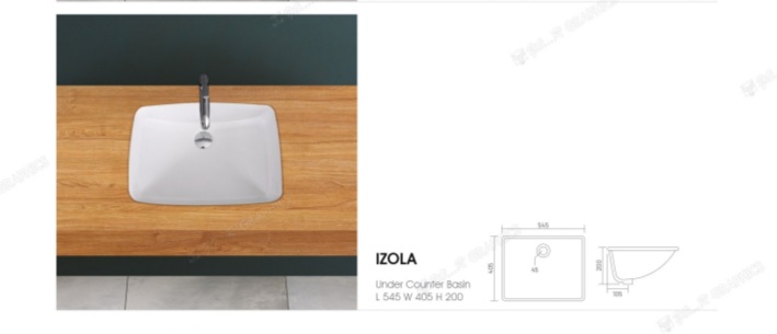 ICEBERG Plain Polished Ceramic IZOLA WASH BASIN, for Home, Hotel, Office, Restaurant, Size : Multisize