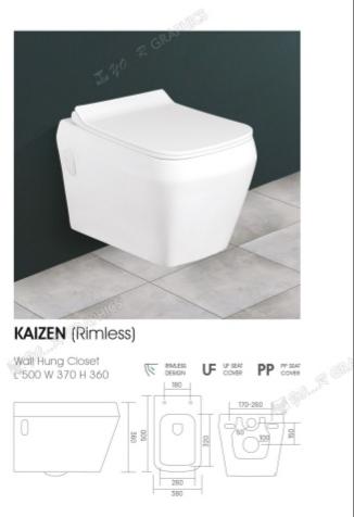 White Iceberg Ceramic Kaizen Water Closet, For Toilet Use, Size : Standard