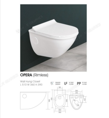 White iceberg Ceramic Opera Water Closet, for Toilet Use, Size : Standard