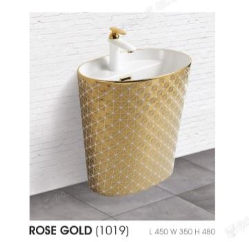 Rose gold one piece basin, for Home, Hotel, Restaurant, Style : Modern